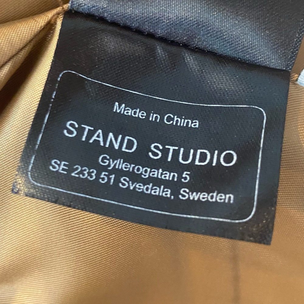 STAND STUDIO Jacinda Quilted Faux-leather Puffy Jacket  Brown NWOT EU 42 US 10 - Picture 7 of 8